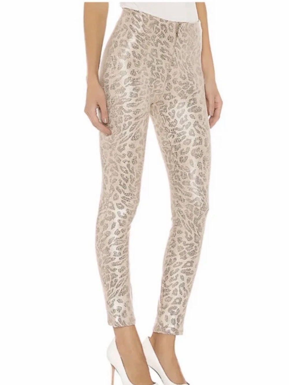 MOTHER Women's Seamless Looker Ankle Pants 27 Beige Leopard Print 3 Stretch